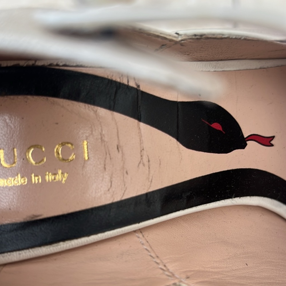 Gucci Black and White Zebra-Stripe Mary Jane Heel with Tail Detail - Picture 9 of 14